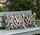 Kenzi Zebra Print Indoor/Outdoor Reversible Rectangular Pillow