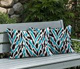 Kenzi Zebra Print Indoor/Outdoor Reversible Rectangular Pillow