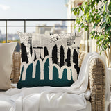 Kisha Abstract Reversible Indoor/Outdoor Square Pillow
