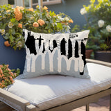 Kisha Abstract Reversible Indoor/Outdoor Square Pillow