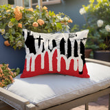 Kisha Abstract Reversible Indoor/Outdoor Square Pillow