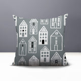Kito Tiny Houses Reversible Indoor/Outdoor Square Pillow