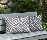 Kits Zebra Print Indoor/Outdoor Reversible Rectangular Pillow
