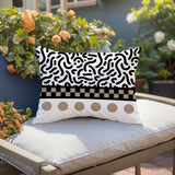 Kixie Abstract Reversible Indoor/Outdoor Rectangle Pillow