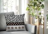 Kixie Abstract Reversible Indoor/Outdoor Square Pillow