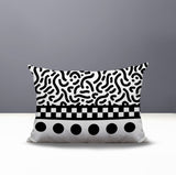 Kixie Abstract Reversible Indoor/Outdoor Rectangle Pillow