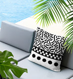 Kixie Abstract Reversible Indoor/Outdoor Square Pillow