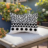 Kixie Abstract Reversible Indoor/Outdoor Rectangle Pillow