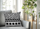 Kixie Abstract Reversible Indoor/Outdoor Square Pillow
