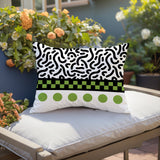 Kixie Abstract Reversible Indoor/Outdoor Rectangle Pillow