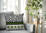 Kixie Abstract Reversible Indoor/Outdoor Square Pillow