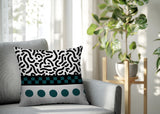 Kixie Abstract Reversible Indoor/Outdoor Square Pillow