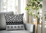 Kixie Abstract Reversible Indoor/Outdoor Rectangle Pillow
