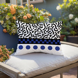 Kixie Abstract Reversible Indoor/Outdoor Rectangle Pillow