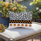 Kixie Abstract Reversible Indoor/Outdoor Rectangle Pillow