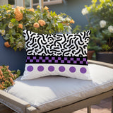 Kixie Abstract Reversible Indoor/Outdoor Rectangle Pillow