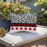 Kixie Abstract Reversible Indoor/Outdoor Rectangle Pillow