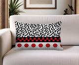 Kixie Abstract Reversible Indoor/Outdoor Rectangle Pillow