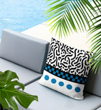 Kixie Abstract Reversible Indoor/Outdoor Square Pillow
