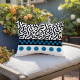 Kixie Abstract Reversible Indoor/Outdoor Rectangle Pillow