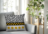 Kixie Abstract Reversible Indoor/Outdoor Square Pillow