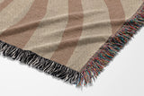 Konga Hand Woven Throw Blanket in Rust and Beige, side view
