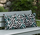 Koyo Zebra Print Indoor/Outdoor Reversible Rectangular Pillow