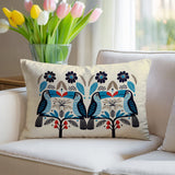 Kuti Tucan Reversible Indoor/Outdoor Rectangular Pillow in Turquoise - Size 25x18