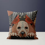 Lanie Microsuede Square Pillow in Brown/Gray/Beige - Size 20x20