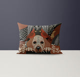 Lanie Microsuede Rectangular Pillow in Brown/Gray/Beige - Size 20x14