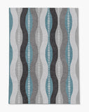 Lassa low pile chair mat in Turquoise