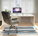 Lassa low pile chair mat in Turquoise
