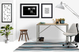 Lassa low pile chair mat in Turquoise