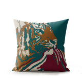 Leon Tiger Faux Suede Square Indoor Pillow