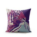 Leon Tiger Faux Suede Square Indoor Pillow