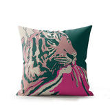 Leon Tiger Faux Suede Square Indoor Pillow