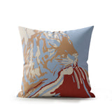 Leon Tiger Faux Suede Square Indoor Pillow