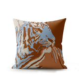 Leon Tiger Faux Suede Square Indoor Pillow