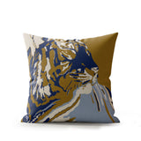 Leon Tiger Faux Suede Square Indoor Pillow