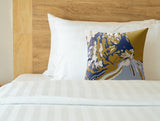 Leon Tiger Faux Suede Square Indoor Pillow in Midnight Royal - Size 20x20