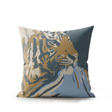 Leon Tiger Faux Suede Square Indoor Pillow