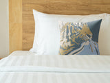 Leon Tiger Faux Suede Square Indoor Pillow in Noon Tide - Size 16x16