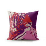 Leon Tiger Faux Suede Square Indoor Pillow