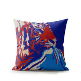 Leon Tiger Faux Suede Square Indoor Pillow