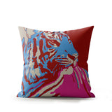 Leon Tiger Faux Suede Square Indoor Pillow