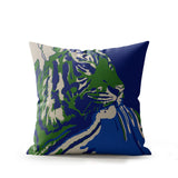 Leon Tiger Faux Suede Square Indoor Pillow