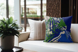 Leon Tiger Faux Suede Square Indoor Pillow in Royal Azure - Size 20x20