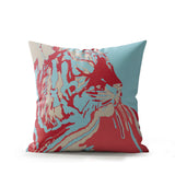 Leon Tiger Faux Suede Square Indoor Pillow