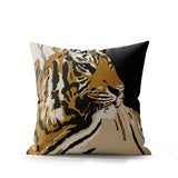 Leon Tiger Faux Suede Square Indoor Pillow