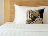 Leon Tiger Faux Suede Square Indoor Pillow